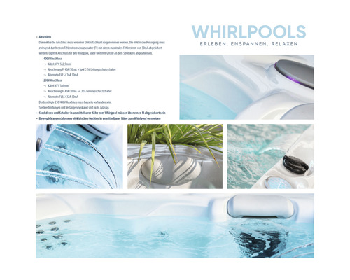 Nahaufnahmen eines Whirlpools, der Entspannung und Erholung bietet