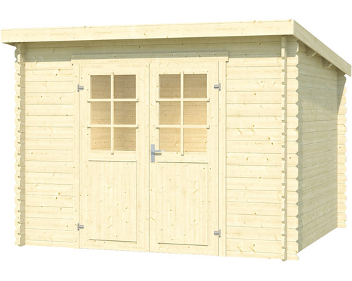 Gartenhaus aus Holz mit Doppeltür und Fenstern