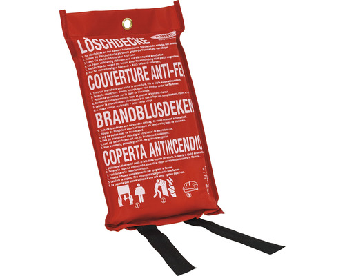 Abus Löschdecke LD1118 im praktischen Tragebeutel zum Löschen kleinerer Brände Verpackte Löschdecke
