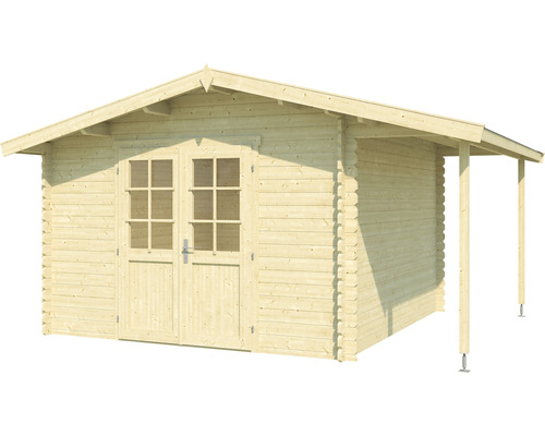 Holzgartenhaus mit Doppeltür und Vordach