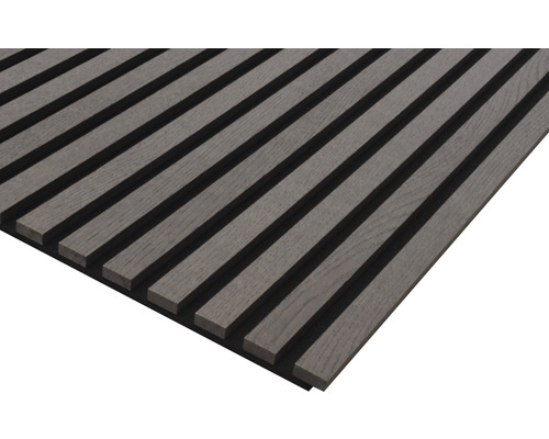 Akustikpaneel Eiche geräuchert Furnier 19x572x2400 mm Akustikpaneel Eiche geräuchert Furnier 19x572x2400 mm