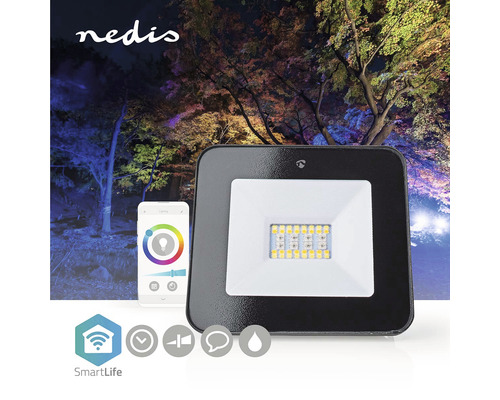 Nedis Logo, LED Außenstrahler mit Smartphone Steuerung