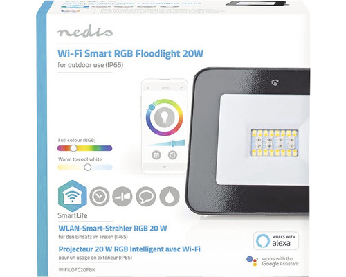 Nedis WLAN Smart RGB Strahler 20 Watt für den Außenbereich