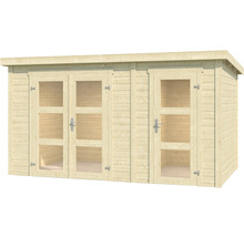 Holzgartenhaus mit Glastüren