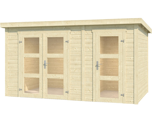Holzgartenhaus mit Glastüren