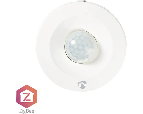 Bewegungssensor Nedis® SmartLife Wi-Fi Zigbee 3.0, 120°, 5 m Reichweite, weiß Weißer Bewegungsmelder mit ZigBee Logo