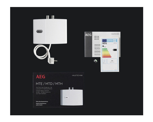 AEG Kleindurchlauferhitzer mit Dokumentation und Energielabel
