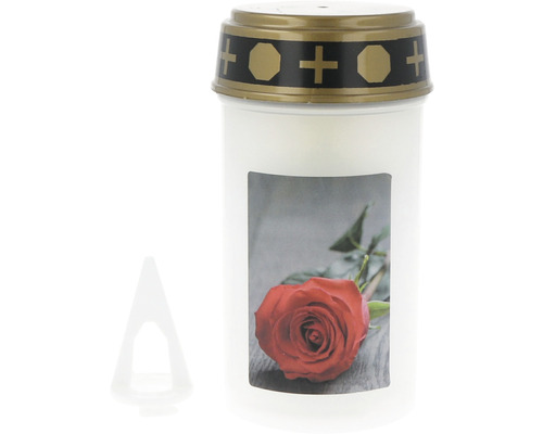 LED Grablicht "Rose" Ø 6,5 cm H 12 cm Kunststoff weiß
