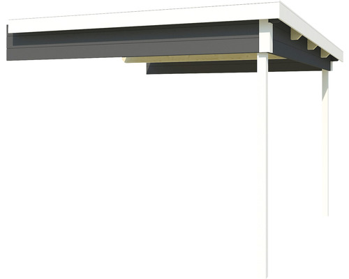 Teilansicht eines Carports mit Pfosten und Dachkonstruktion