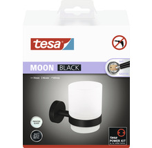 Tesa Moon Black Zahnputzbecher zur Wandmontage