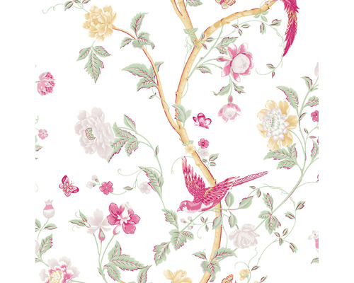 Vliestapete 115254 Laura Ashley Summer Palace Peony Tapete mit Blumen-, Vogel- und Schmetterlingsmuster
