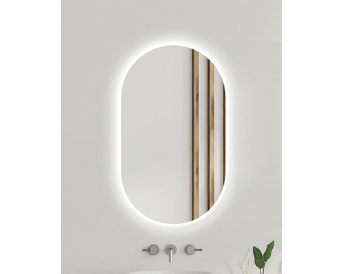 LED-Lichtspiegel Amirro Ambiente Oval 100x50 cm