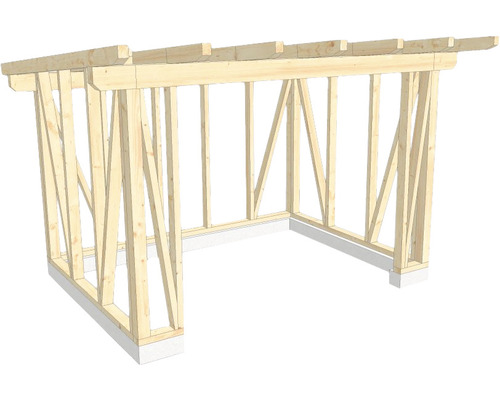 Holzkonstruktion Holzriegelbau Pultdach 300x400 cm Holzkonstruktion Holzriegelbau Pultdach 300x400 cm