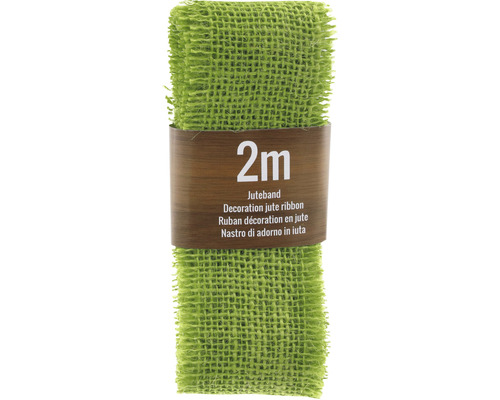 Jute Dekoband 2m x 6 cm grün