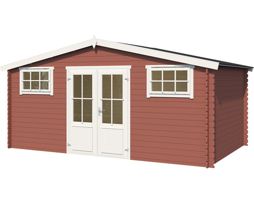 Gartenhaus aus Holz mit Doppeltür und Fenstern