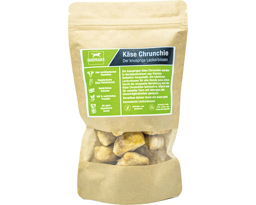 Hundesnack Dauerkauer Käse Chrunchie aus Milch 50 g Dauerkauer Käse Chrunchie Hundesnack in einer Papiertüte