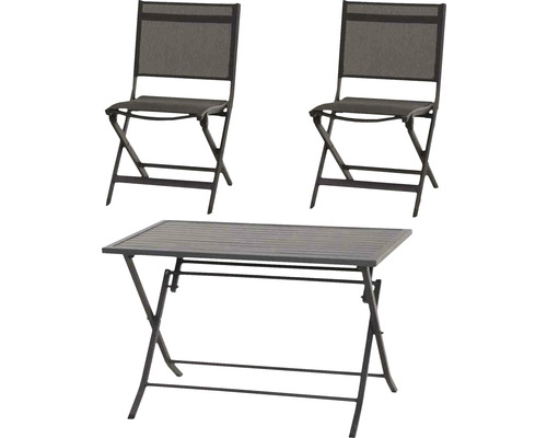 Gartenmöbelset Siena Garden 2 -Sitzer bestehend aus: 2 Stühle,Tisch Metall anthrazit