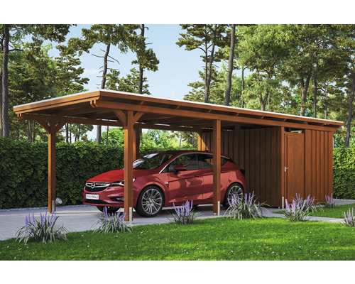 Emsland Einzelcarport HOLZ AT | HORNBACH inkl. SKAN Abstellraum,