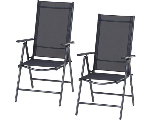Gartenmöbelset Gardamo 2 -Sitzer bestehend aus: 2 Stühle Metall anthrazit