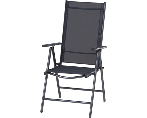 Verstellbarer, klappbarer Gartenstuhl aus Aluminium und Textil