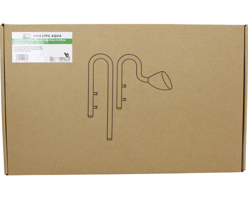 Verpackung einer Lily Pipe Inflow und Poppy Type Glass Outflow für Aquarien