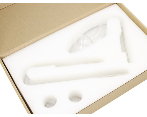 Glas-Wasserpfeife im Karton mit Schaumstoffeinlage