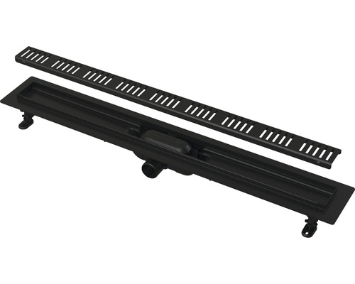 Duschrinne Form & Style Redonda 650x62 mm Abflussleistung 28 l/min Rost schwarz matt Duschrinne mit Abdeckung