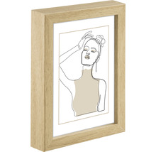 Holz Bilderrahmen mit minimalistischem Frau Motiv