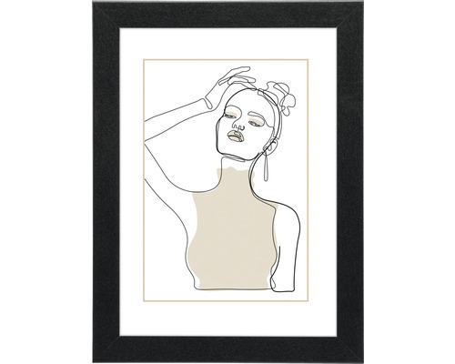 Bilderrahmen Holz Kopenhagen schwarz 40x50 cm Gerahmtes Bild mit Frauendarstellung im modernen Stil