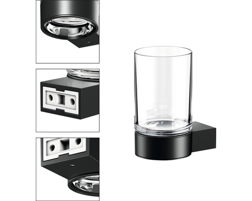 Zahnputzbecher mit Halterung zur Wandmontage