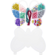 Schmuckperlen-Set in Schmetterlingsform mit verschiedenen Perlen und Schnüren