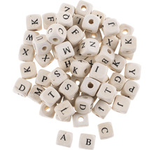 Holzwürfelperlen mit Buchstaben