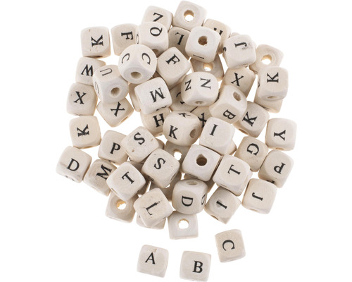 Holzwürfelperlen mit Buchstaben