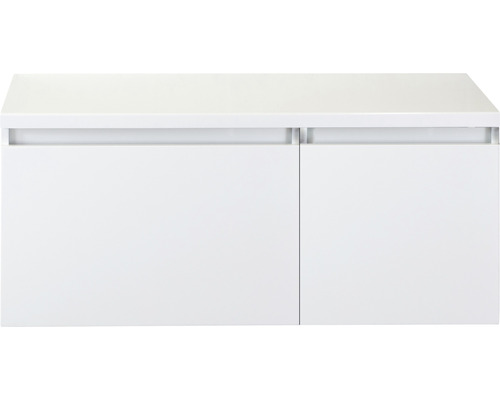Waschbeckenunterschrank Sanox Frozen 43x100x45 cm mit Waschtischplatte weiß hochglanz