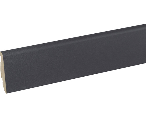 SKANDOR Sockelleiste Beton schwarz FOFA477 FU60L 19 x 58 x 2400 mm Dunkelgraue Sockelleiste