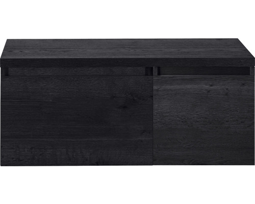 Waschbeckenunterschrank Sanox Frozen 43x100x45 cm mit Waschtischplatte black oak