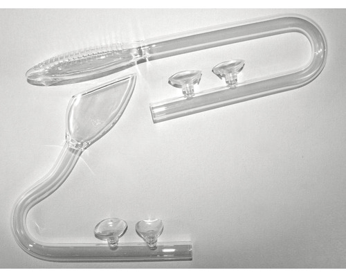 Aquarium Zubehör Glas Ein-/Auslass AMAZING AQUA Set Violet 16/22 mm transparent Aquarium Glaswaren Set mit Saugern