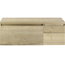 Waschbeckenunterschrank Sanox Frozen 43x120x45 cm mit Waschtischplatte 2 Schubladen eiche natur