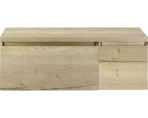 Waschbeckenunterschrank Sanox Frozen 43x120x45 cm mit Waschtischplatte 2 Schubladen eiche natur Waschbeckenunterschrank Sanox Frozen 43x120x45 cm mit Waschtischplatte 2 Schubladen eiche natur
