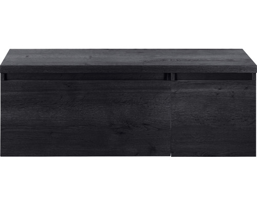 Waschbeckenunterschrank Sanox Frozen 43x120x45 cm mit Waschtischplatte black oak Unterschrank mit Schublade und Tür