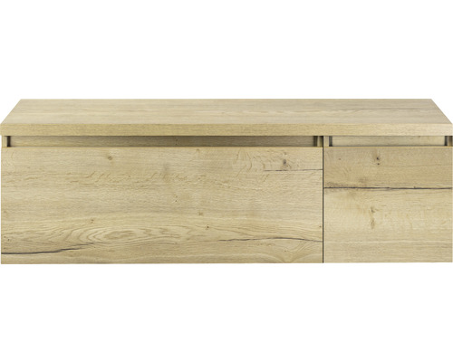 Waschbeckenunterschrank Sanox Frozen 43x140x45 cm mit Waschtischplatte 2 Schubladen eiche natur Waschbeckenunterschrank Sanox Frozen 43x140x45 cm mit Waschtischplatte 2 Schubladen eiche natur