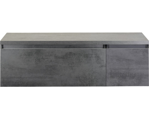 Waschbeckenunterschrank Sanox Frozen 43x140x45 cm mit Waschtischplatte 2 Schubladen beton anthrazit Waschbeckenunterschrank Sanox Frozen 43x140x45 cm mit Waschtischplatte 2 Schubladen beton anthrazit