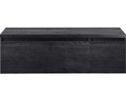 Waschbeckenunterschrank Sanox Frozen 43x140x45 cm mit Waschtischplatte 2 Schubladen black oak