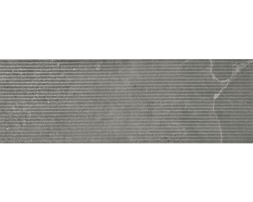 Steingut Dekorfliese Dolomiti Blind anthracite 30x90 cm anthrazit matt rektifiziert