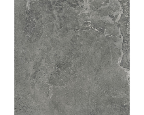 Feinsteinzeug Bodenfliese Dolomiti anthracite 80x80 cm anthrazit matt rektifiziert Graue Feinsteinzeugfliese mit Marmoroptik.