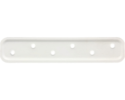 Flachverbinder Geprägt Kaiserthal 40 x 180 x 2 mm kunststoffbeschichtet weiß 1 Stück Befestigungsschiene mit sechs Löchern