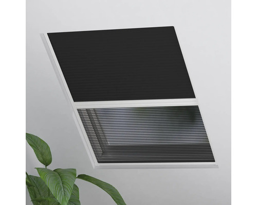 Soluna Dachfenster Insektenschutz Plissee schwarz 100x160 cm
