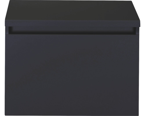 Waschbeckenunterschrank Sanox Frozen 43x60x45 cm mit Waschtischplatte schwarz matt