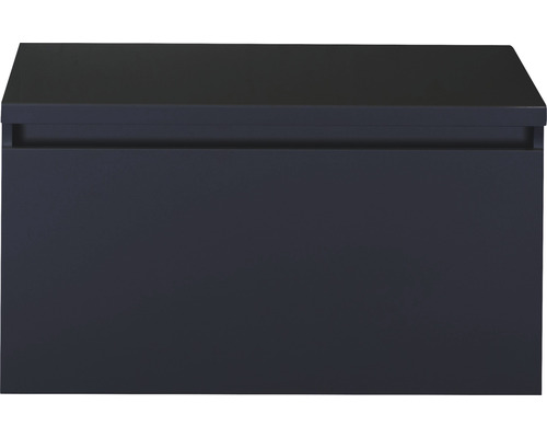 Waschbeckenunterschrank Sanox Frozen 43x80x45 cm mit Waschtischplatte schwarz matt