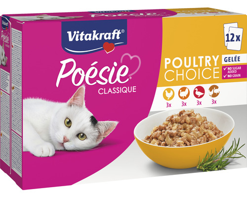 Vitakraft Poésie Classique Geflügelauswahl Katzennahrung, 12er Pack